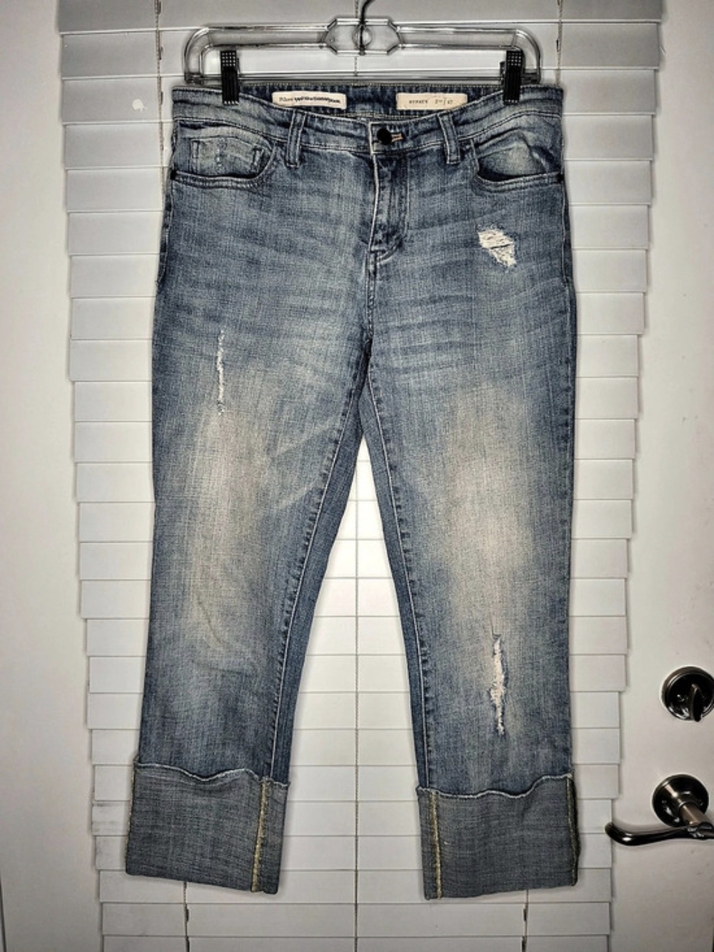 Anthropologie Pilcro & The Letterpress Hyphen Distressed Crop Cuffed Jeans 27